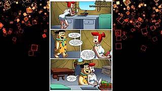 Hey Flintstones, watch her big ass shake while he fucks in the kitchen!