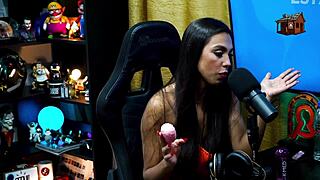 didy reis flashing those perfect tits mid-podcast made ruan drool all over them right there