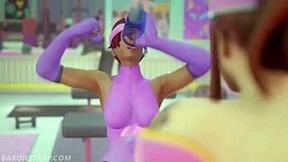 Sombra Rides Brigitte's Face During Naughty Workout!
