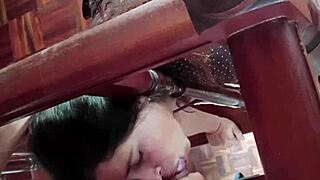 Young housewife stepmom gets stuck then roughly fucked by horny stud