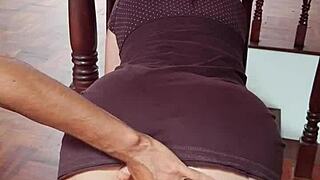 Young housewife stepmom gets stuck then roughly fucked by horny stud