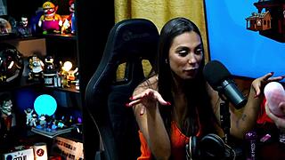 didy reis flashing those perfect tits mid-podcast made ruan drool all over them right there