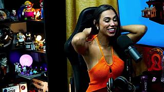 didy reis flashing those perfect tits mid-podcast made ruan drool all over them right there