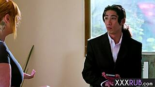 Lauren Phillips Massages Client Then Delivers Epic Titty Fuck and Rough Pounding!