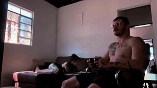 Behind scenes sucking carmona while he plays video game deepthroat style