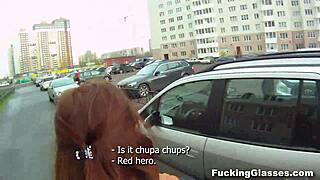 skinny shy rina teen fucks glasses guy doggystyle on stairway cumshot