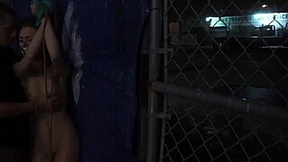 😈 Extreme teen anal gangbang with rough outdoor machine bondage pounding her hard!
