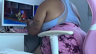 online gaming turns into a curvy latina's embarrassing fart fail in tight leggings