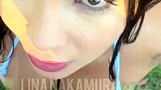 japonesa lina nakamura sucks and rides black cock dry in parking lot