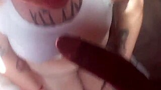 hot black babe deepthroats blondes cock homemade till full cum load