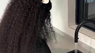 Ebon maid sneaks ride on boss cock bent over full vid