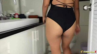 Sexy Young 18+ Thai MILF in Bodysuit Craves Johntronx Creampie