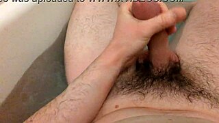 Whoa bigdickduder's hairy cock throbs in steamy bathtub wank session 💦🛁