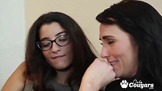 Bianca Breeze Fingers Stepmom's Hairy Pussy While Lana Watches Hungrily