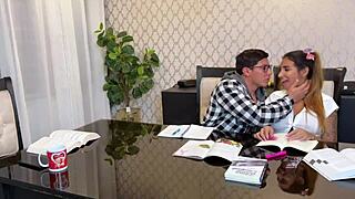 hey babysitter, fucking stepsis juicy tits beats homework any day