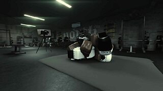 gym slut bends for rough bbc pounding and cumshot on tight tits