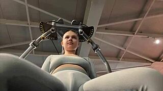 Young Woman Feels Intense Emotional Pleasure Masturbating Hard in Gym