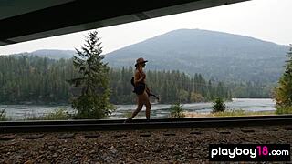 Blonde Canadian Guitarist Anna Katarina Strips Naked Outdoors