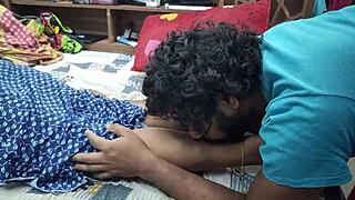 What if horny Indian bhabhi tempts neighbor into rough dorm action?