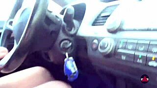 barefoot babe shifts gears on that stick outdoors??