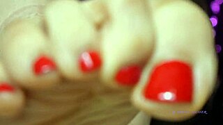 sweat petite 18+ feet mistress in red toenail polish boots dominates sensual femdom italian polish european
