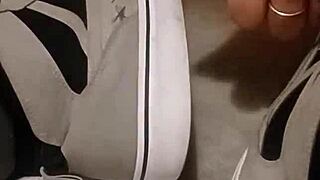 your sneakers trashed good by friend, fetish fun 😈👟💦