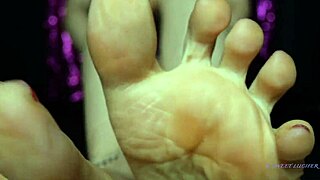 sweat petite 18+ feet mistress in red toenail polish boots dominates sensual femdom italian polish european