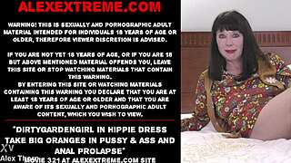 omg dirtygardengirl stuffs huge oranges deep in hippie dress pussy and ass prolapsing anal extreme 😱🍊