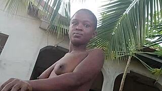 daddy check my sexy striptease outdoors on your mansion stepdad?