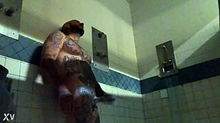 damn in prison jerking huge tattooed white cock wet solo cumshot