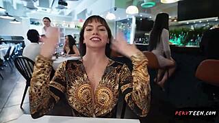 Sneaky Big Tits Waitress Fucks Hard Doggystyle in Restaurant Gets Caught