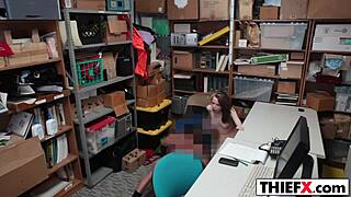 naughty teen thief takes big cock deal from garage burglar boss
