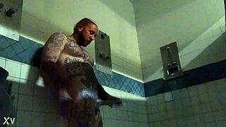 damn in prison jerking huge tattooed white cock wet solo cumshot