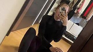early morning blacknails girl slips into pink socks teasing fetish soles for feetworld fans