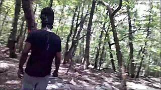 Southern babe licks ass and deepthroats in forest 😈💦