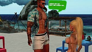 Sexy big tits babe gets clothes ripped on beach for wet pussy cum fuck
