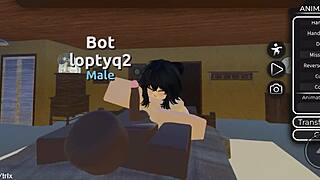 roblox slut drops to knees slurping massive bbc for her dominant master every time