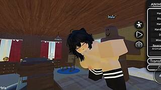 roblox slut drops to knees slurping massive bbc for her dominant master every time
