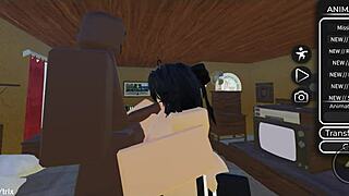 roblox slut drops to knees slurping massive bbc for her dominant master every time