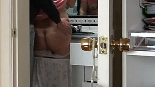 I'm spying on stepmom in bathroom prepping her big pussy for sex what a compilation