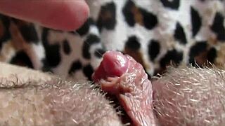 ever seen a big clit throb and squirt up close like this?