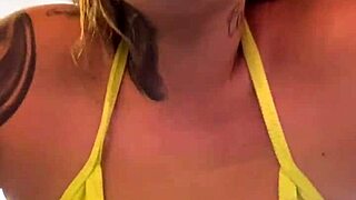 Transparent thong bikini wet pink pussy workout nearly expels her from copacabana gym