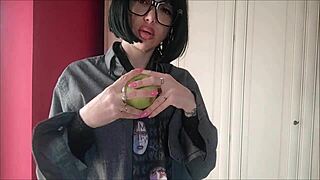 chantalchannel hot in man dress strips to shaved pussy tease