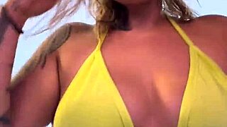 Transparent thong bikini wet pink pussy workout nearly expels her from copacabana gym