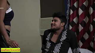 Beautiful indian wife gets shared bent over doggystyle by rich boy creampie finish