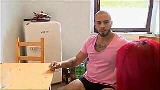 Busty German Redhead MILF's Tattooed Pierced Ass Fucked Anal in Kitchen Kitchen Anal Thrills