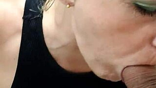 German milf prostitute Sandra gulps down sperm after blowjob!
