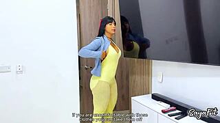 colombian milf sayafit fixed my tv then pounded my ass with her huge cheeks!
