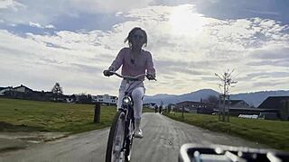 worship miss daisy diamond's natural tits on her biker wheels vlog