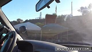 ever wonder what a pulled-over brunette cop faces in a deep search?